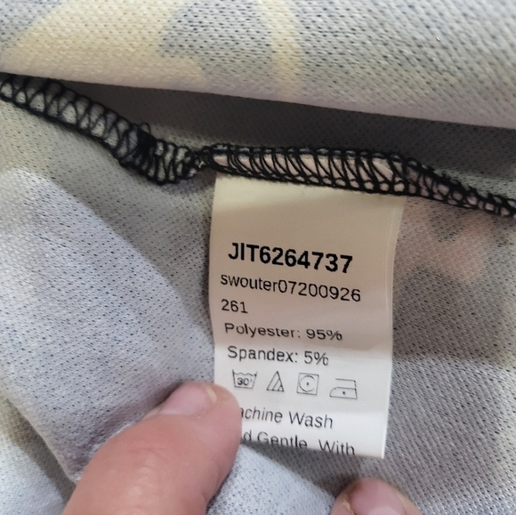 Shein Curve Dinosaur Print Open Front Coat Size 1XL - Picture 4 of 5